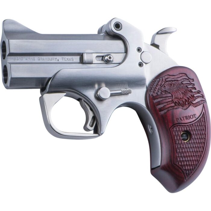 Bebapa45colt410_1jpg - bond arms patriot handgun. 45 lc/. 410 2/rd capacity 3" barrel silver with rosewood grip - bebapa45colt410 1