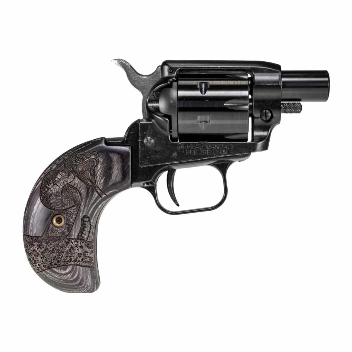 Bk22b1bhwbrn21jpg - heritage barkeep boot custom wood burnt snake handgun 22 lr 6rd magazine 1. 68" barrel black - bk22b1bhwbrn21