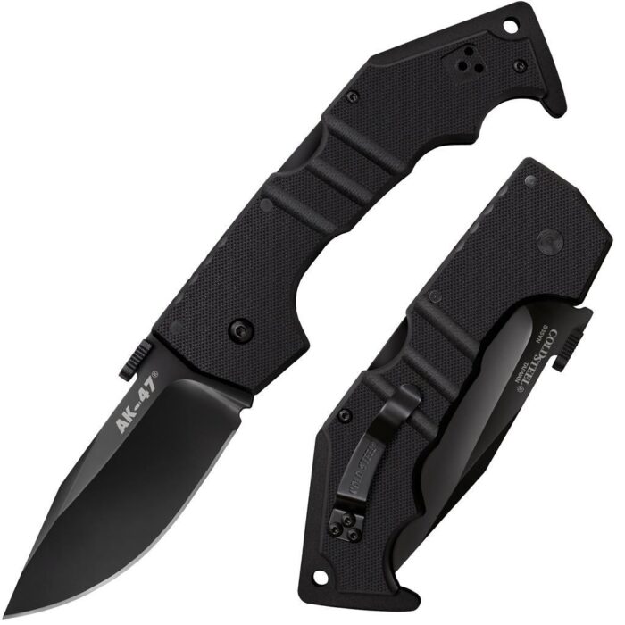 Co58mjpg - cold steel ak-47 lockback knife black g-10 - 3-1/2" blade black - co58m