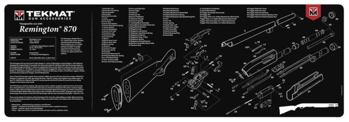 Gmtekr36rem870jpg - tekmat 12x36 gun cleaning mat - remington 870 - gmtekr36rem870