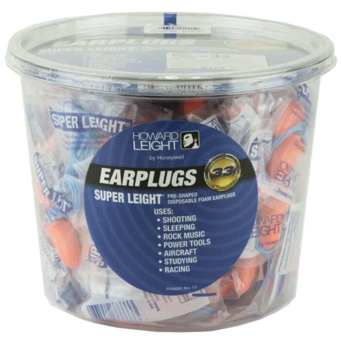 Hqr33333-1jpg - howard leight super leight ear plugs pre-shaped foam coral ear plugs 33db 50/pr corded tub - hqr33333 1