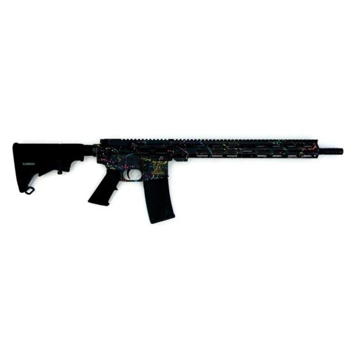 Iqgl15223sblkjpg - great lakes ar-15 "saved by the splatter" rifle. 223 wylde 30rd magazine 16" barrel black/nitride - iqgl15223sblk