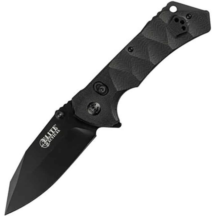 Jaetfdr005bkjpg - master cutlery elite tactical parallax manual folding knife 3 1/2" blade black - jaetfdr005bk