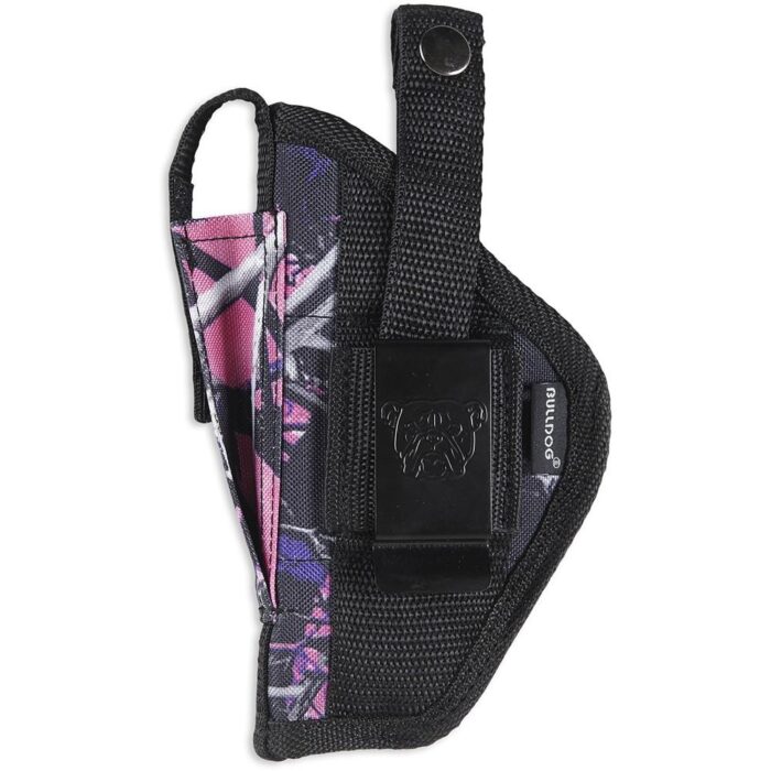 Jzfsn-3jpg - bulldog extreme handgun holster with belt loop and clip for mini semi autos ruger lcp muddy girl pink camo ambi - jzfsn 3