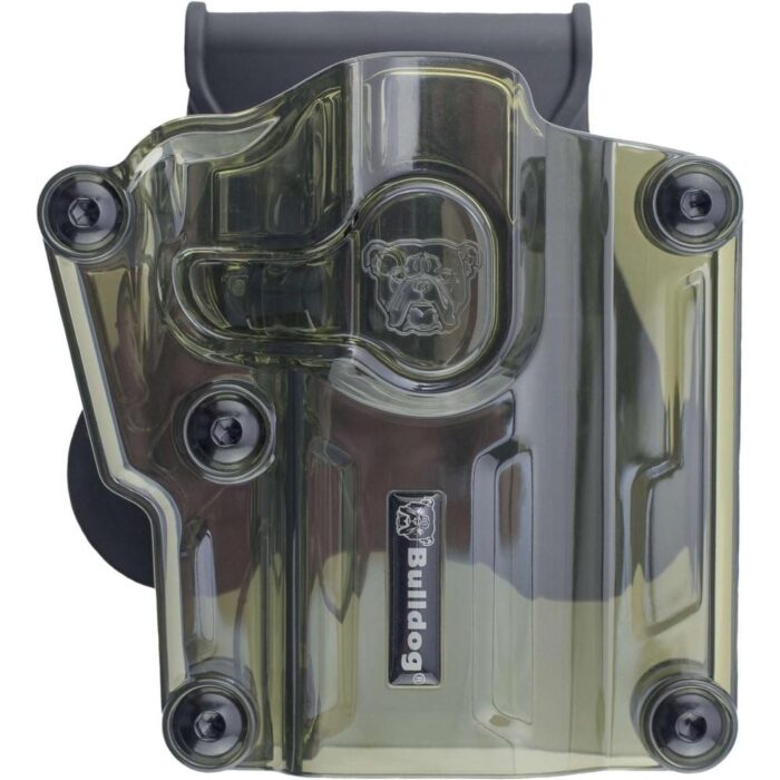 Jzmx004-1jpg - bulldog max multi-fit polymer holster w/ paddle-transparent green rh - jzmx004 1