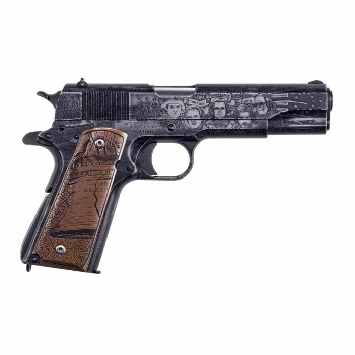 Kz1911bkoc71jpg - auto ordnance 1911 "revolution" special edition handgun. 45 acp 7rd magazines 5" barrel engraved copper grips - kz1911bkoc71