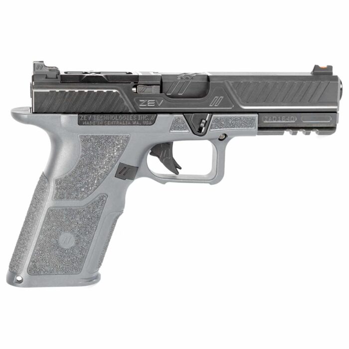 Oz9-std-com-g_30-right20side-1jpg - zev technologies oz9 standard combat pistol 9mm luger 10rd magazines 4. 5" barrel black slide gray grip - oz9 std com g 30 right20side 1