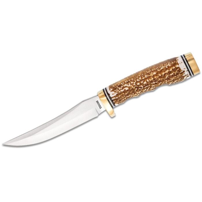 Pf1100086-1jpg - schrade uncle henry next gen 153uh fixed knife 4-9/10" trailing point blade brown - pf1100086 1