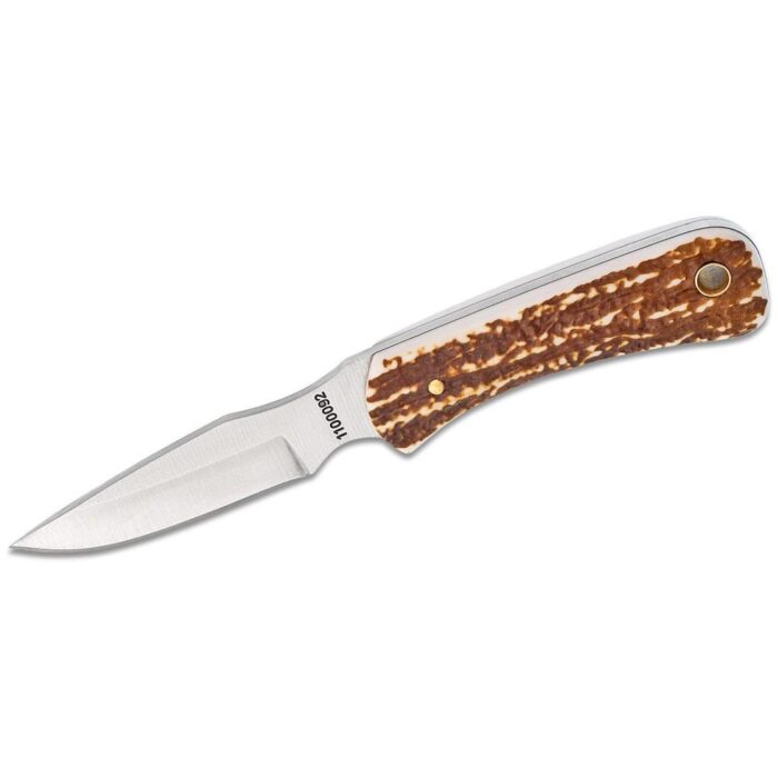 Pf1100092-1jpg - schrade uncle henry 301uh fixed knife 3-1/8" drop point blade brown with leather sheath - pf1100092 1