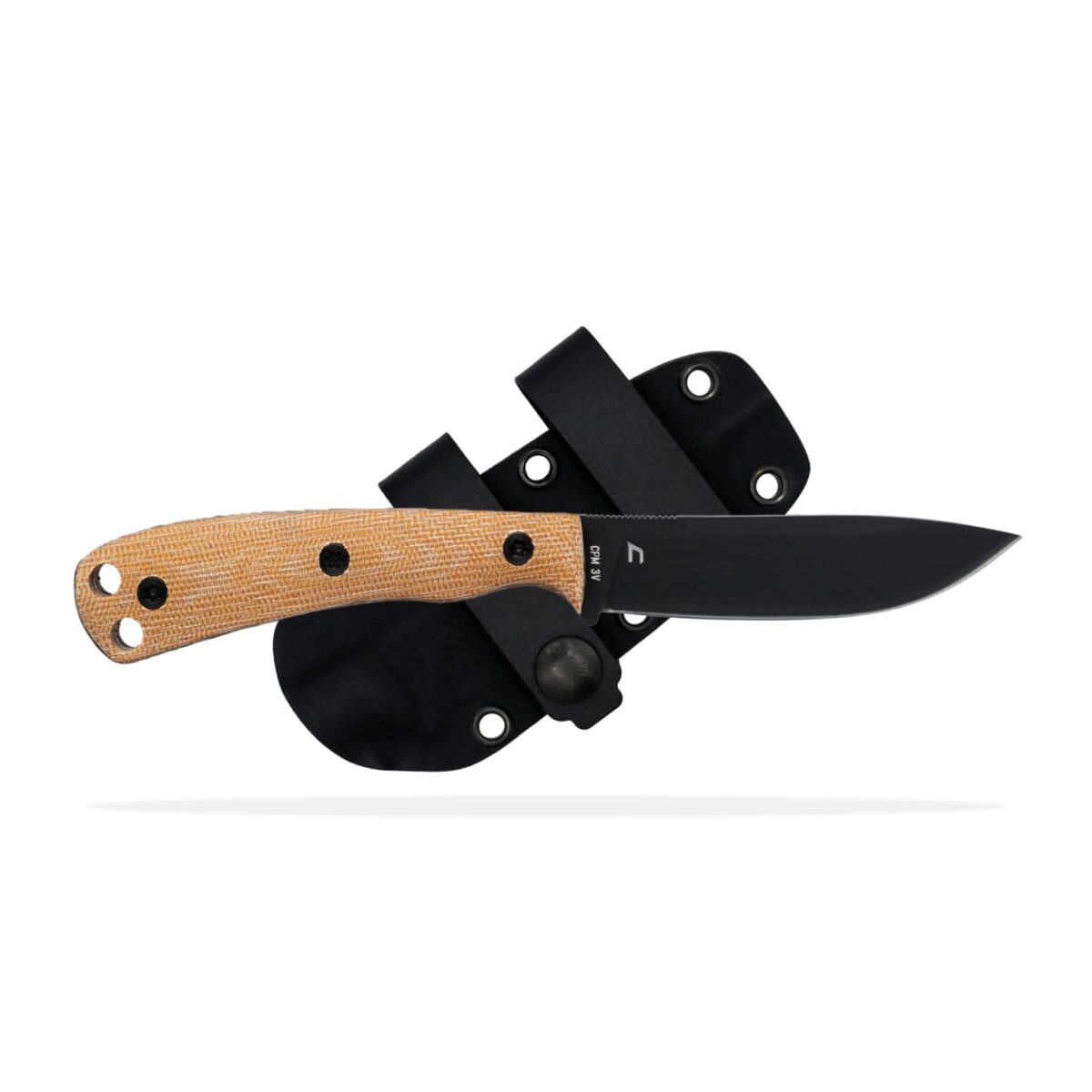 Qssktascregdlcbrnbur-1jpg - shield arms ascent fixed knife 3-3/5" black drop point blade brown - qssktascregdlcbrnbur 1