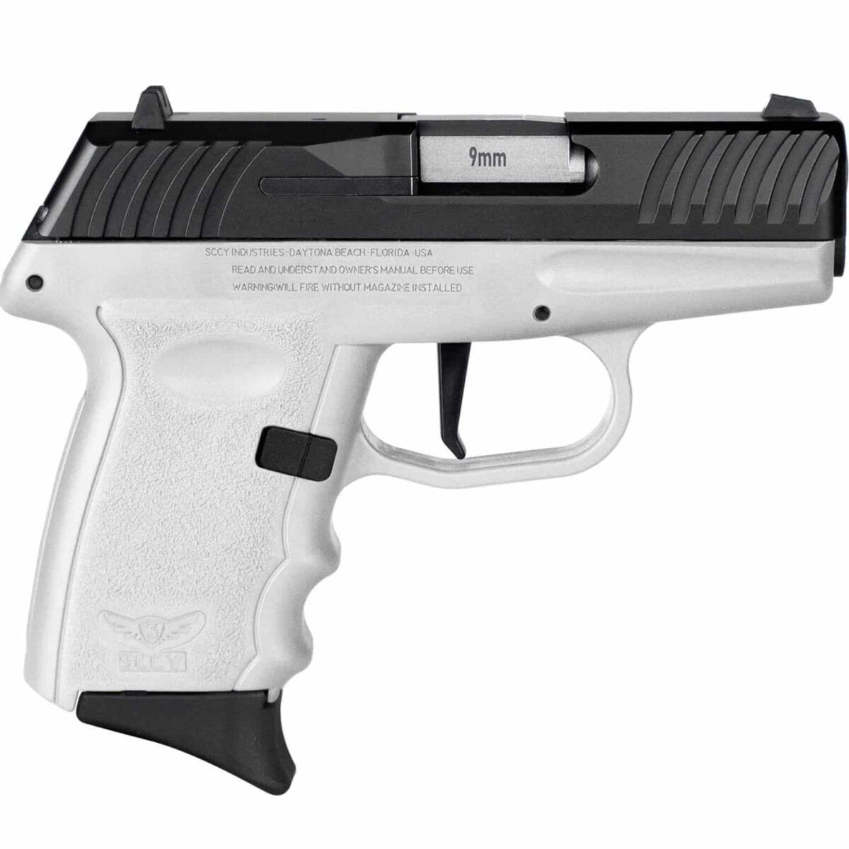 Usdvg1cbwh_1jpg - sccy dvg-1 handgun 9mm luger 10rd magazine 3. 1" barrel striker fired black slide/white frame - usdvg1cbwh 1