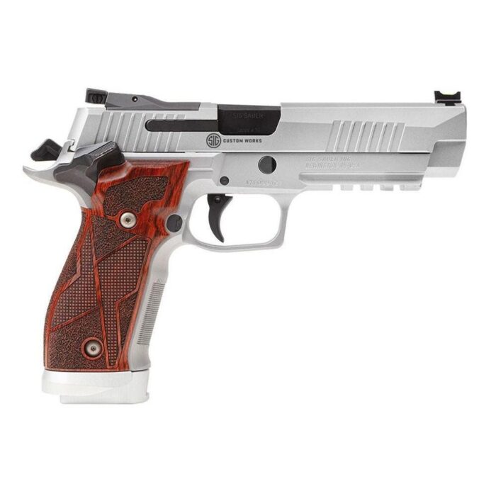 Xi662715-1jpg - sig sauer p226 x-five classic handgun 9mm luger 20rd magazines (3) 5" barrel silver with wood grips optic ready - xi662715 1