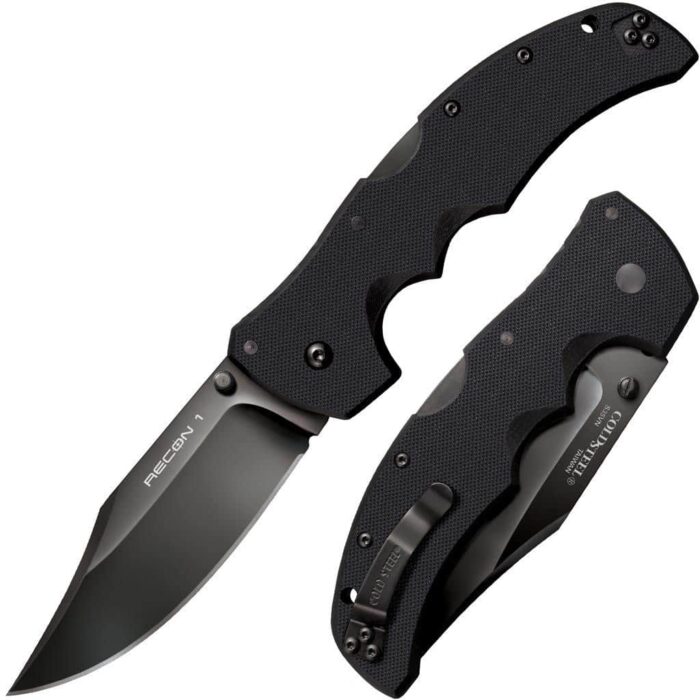 Co27bcjpg - cold steel recon 1 clip point lockback knife - 4" blade g-10 black - co27bc