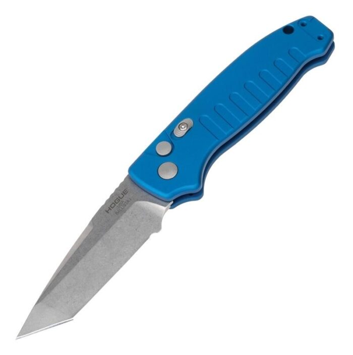 Jn64123jpg - hogue ballista i automatic folder knife 3 1/2" tanto blade blue - jn64123