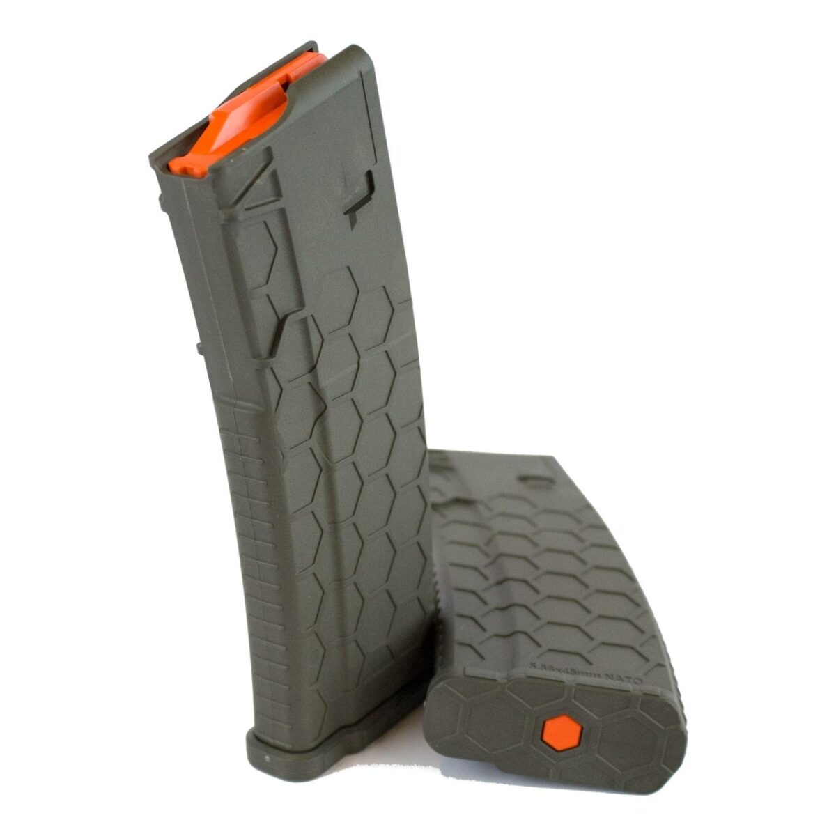 1hhx30ar15s2odg-1. Jpg - sentry hexmag series 2 ar-15/m4/m16 rifle magazine od green with orange follower. 223/5. 56x45mm 30/rd - 1hhx30ar15s2odg 1