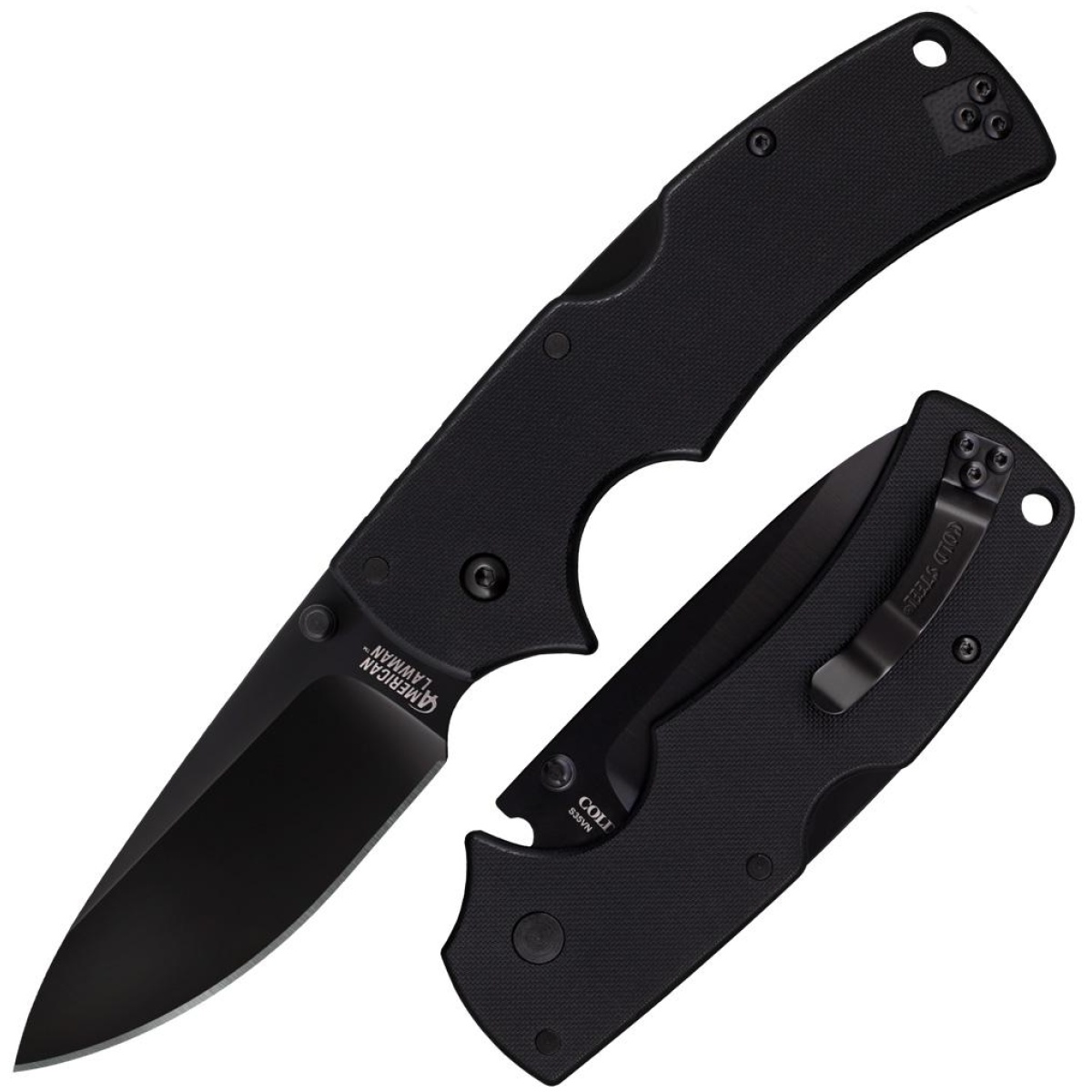 Co58b. Jpg - cold steel american lawman knife black g-10 - 3-1/2" blade black - co58b