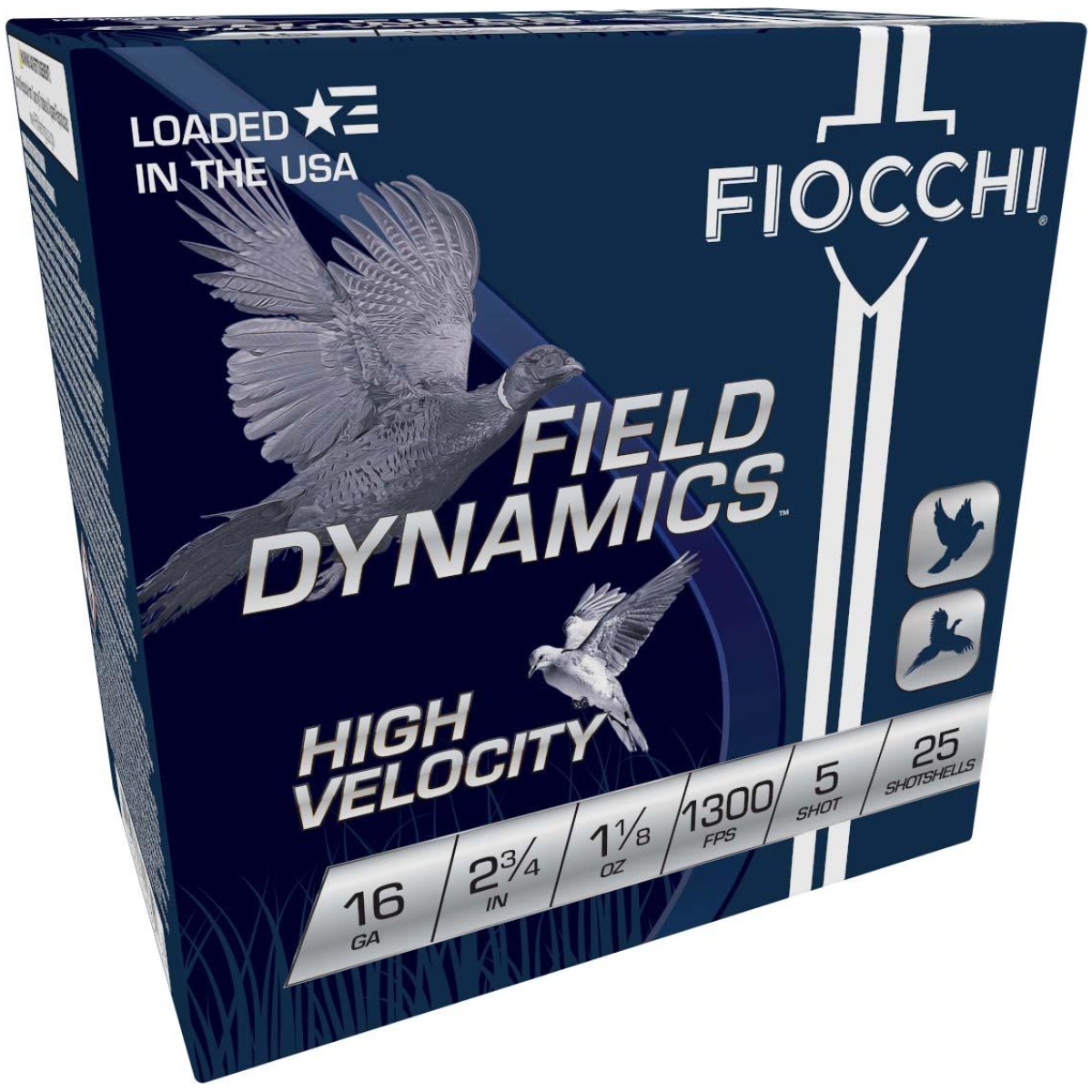 16hv5-3d. Jpg - fiocchi high velocity shotshells 16ga 2-3/4" 1-1/8oz 1300fps #5 25/ct - 16hv5 3d