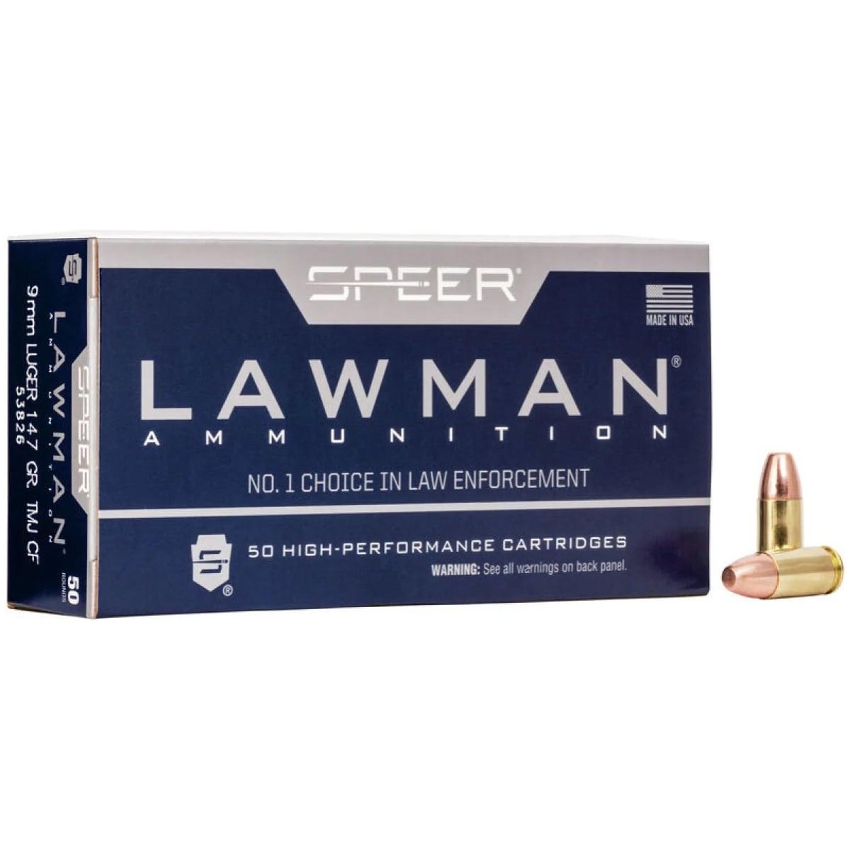 53826. Jpg - speer lawman handgun ammunition clean-fire 9mm luger 147 gr. Tmj 985 fps 50/ct - 53826