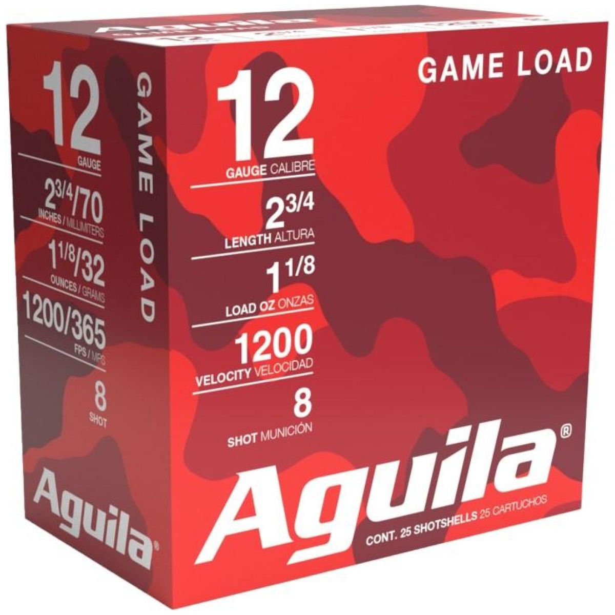 Au1chb1218_1. Jpg - aguila field shotshells 12 ga 2-3/4" 1-1/8oz 1200 fps #8 25/ct - au1chb1218 1