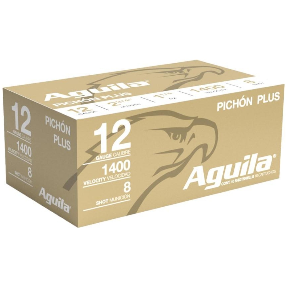 Au1chb1296_1. Jpg - aguila pichon plus shotshell 12 ga 2-3/4" 1-1/4oz 1400 fps #8 10/ct - au1chb1296 1