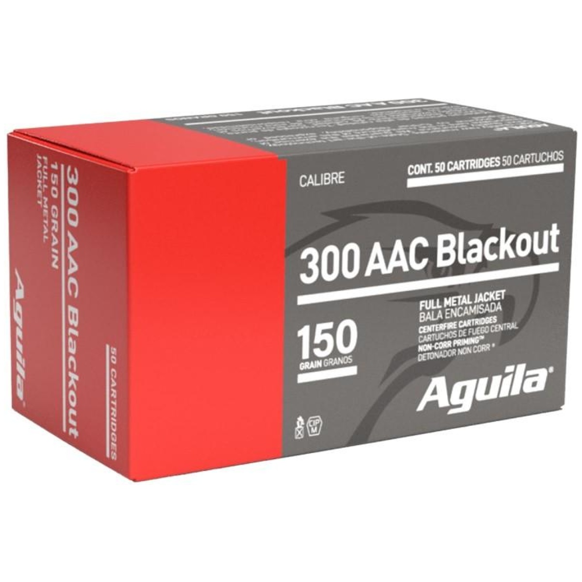 Au1e300110-centerfire. Jpg - aguila rifle ammunition. 300 aac blackout 150 gr fmj 1900 fps 50/ct - au1e300110 centerfire