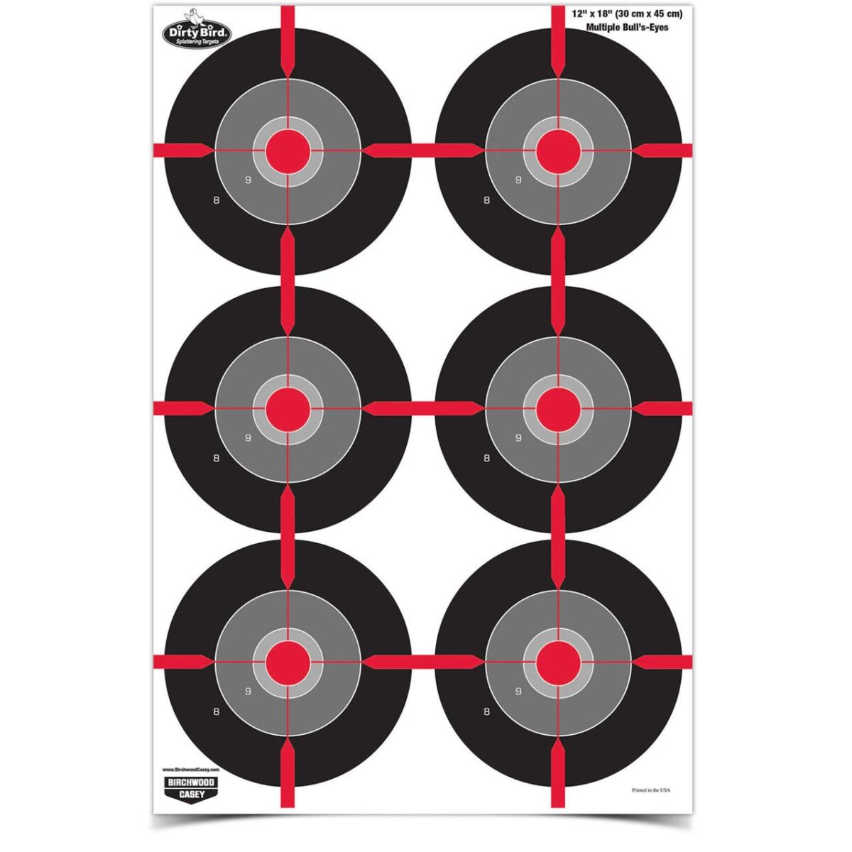 Babc35703. Jpg - birchwood casey dirty bird 12"x18" splatter target multiple bull's eye - 100/ct - babc35703