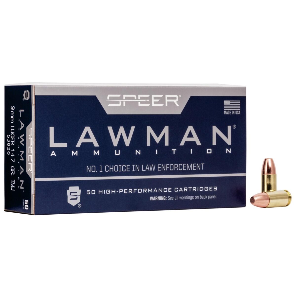 Cc53620_1. Jpg - speer lawman handgun ammunition 9mm luger 147 gr. Tmj 985 fps 50/ct - cc53620 1