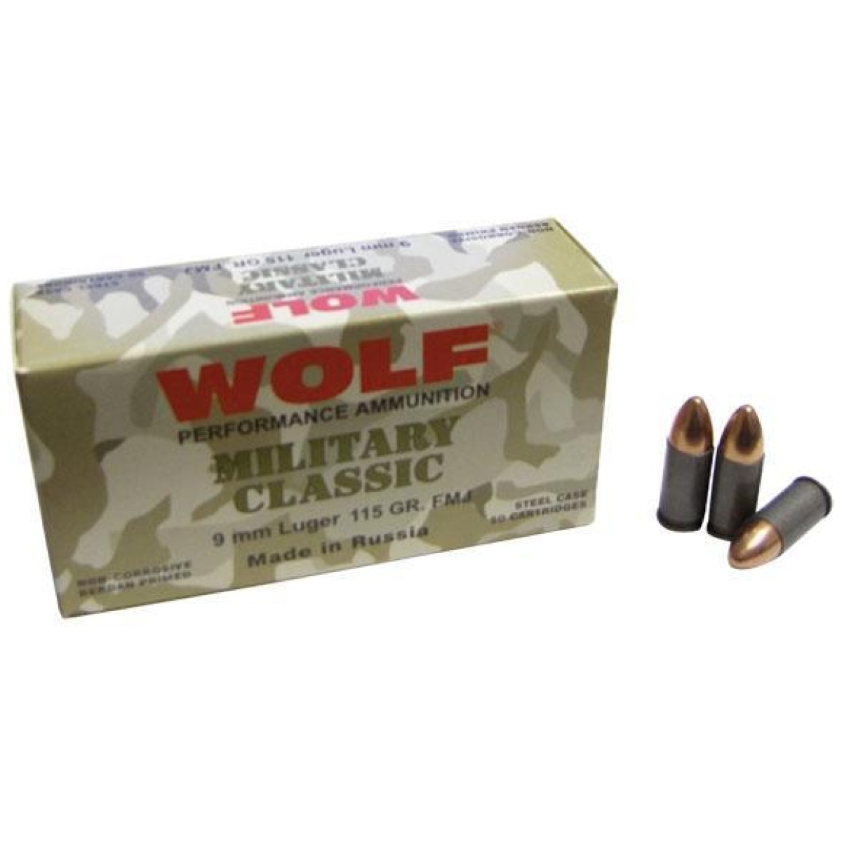 Dzmc919fmj15. Jpg - wolf miltary classic handgun ammunition 9mm luger 115 gr fmj 1150 fps 50/box - dzmc919fmj15