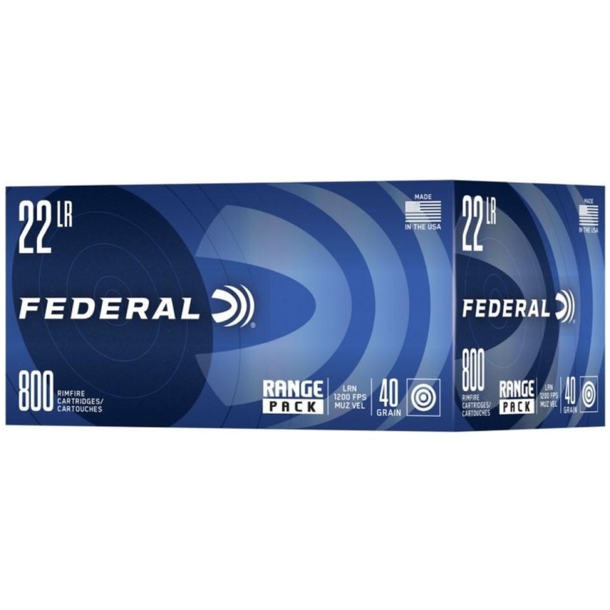 Fa729b800_1_2. Jpg - federal range pack rimfire ammunition. 22 lr 40 gr. Lrn 1200 fps 800/ct - fa729b800 1 2