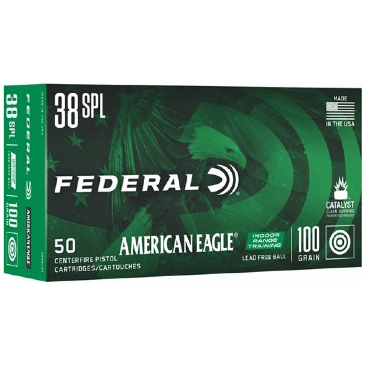 Faae38lf1. Jpg - federal american eagle irt lead free handgun ammuntion. 38 spl 100gr fmj 50/ct - faae38lf1