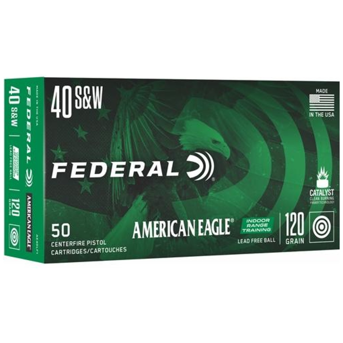 Faae40lf1. Jpg - federal american eagle irt lead free handgun ammunition. 40 s&w 120gr fmj 50/ct - faae40lf1