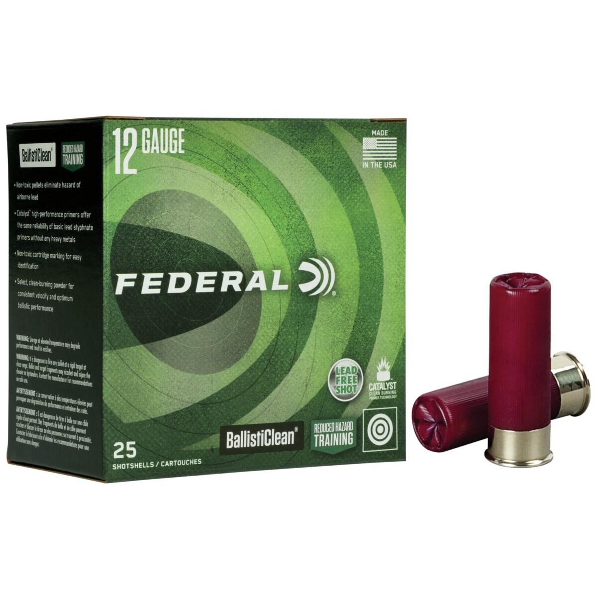 Fabc13200. Jpg - federal ballisticlean shotshells 12ga 2-3/4" 9 plts #00 1600 fps 25/ct - fabc13200