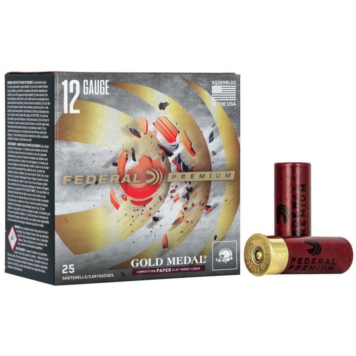 Fagmt1178_1. Jpg - federal gold medal paper shotshells 12ga 2-3/4" 1-1/8oz 1145 fps #8 25/ct - fagmt1178 1