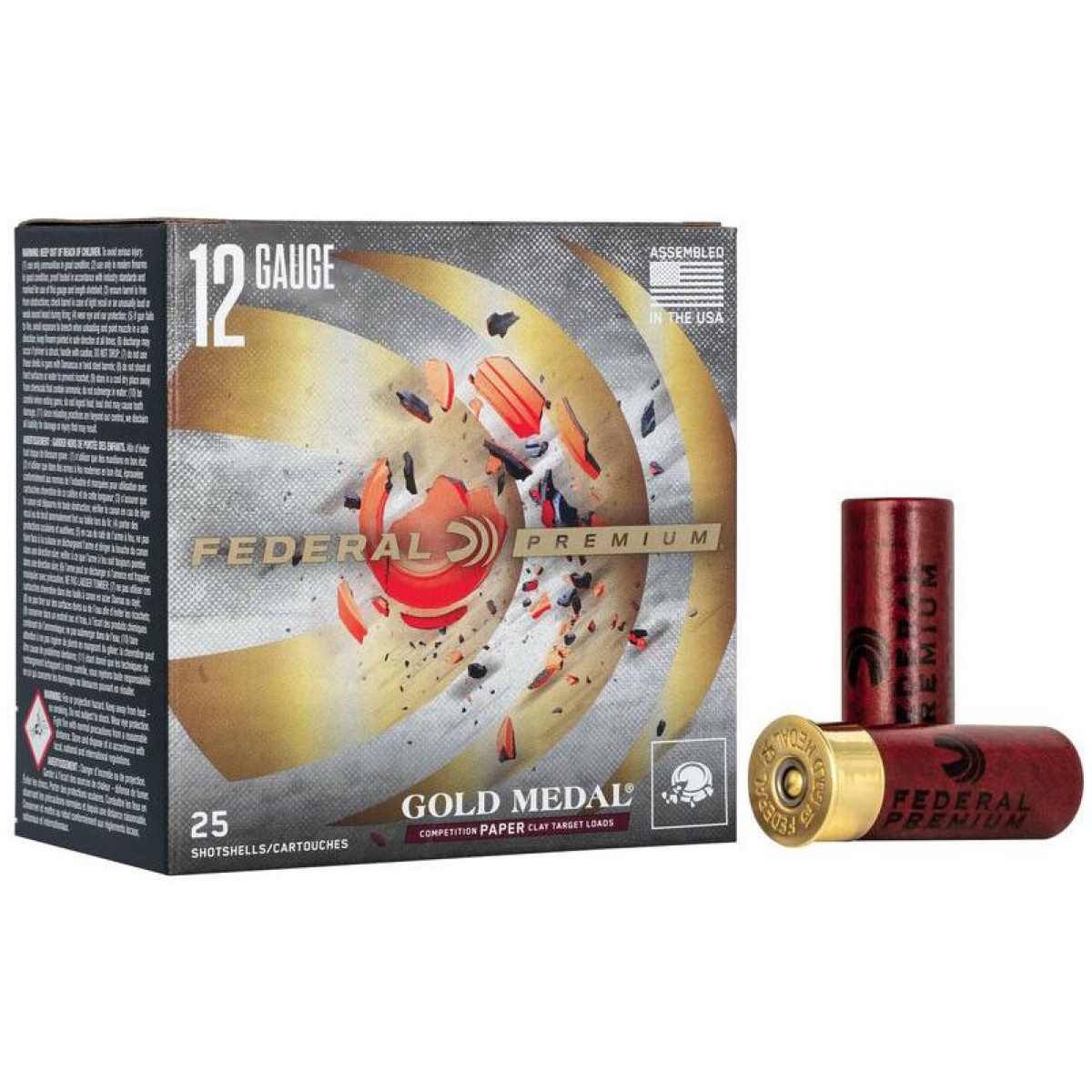 Fagmt12175. Jpg - federal premium gold medal paper shotshells 12ga 2-3/4" 1oz 1330 fps #8 25/ct - fagmt12175