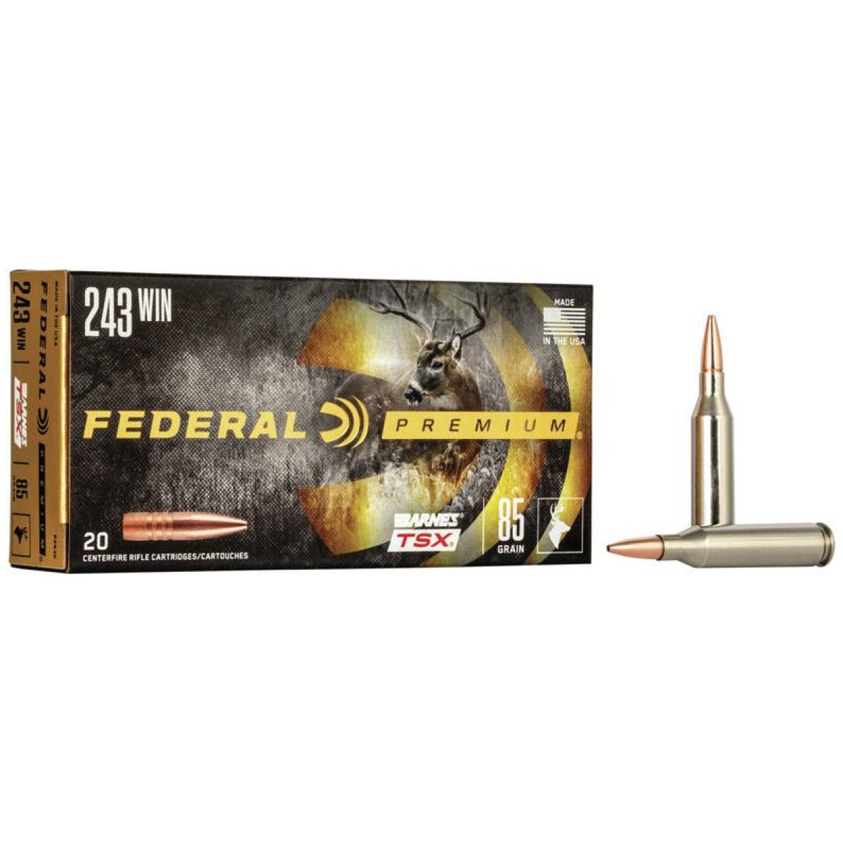 Fap243k_1. Jpg - federal barnes tsx rifle ammuntion. 243 win 85gr tsx 3200fps 20/ct - fap243k 1