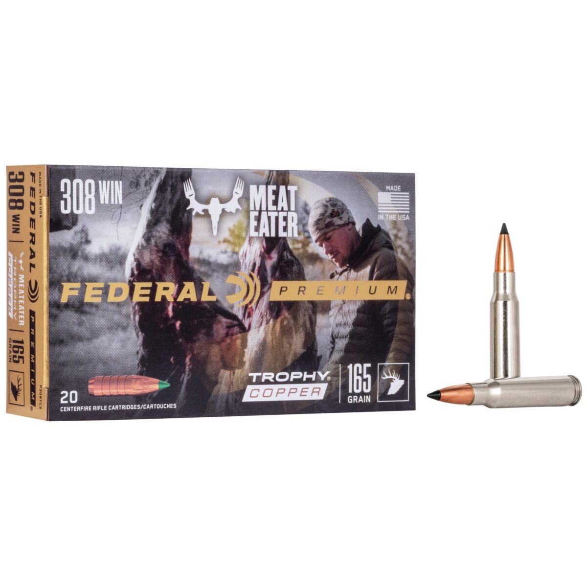 Fap308tc2_1. Jpg - federal premium trophy copper rifle ammunition. 308 win 165 gr tc 2700 fps 20/ct - fap308tc2 1