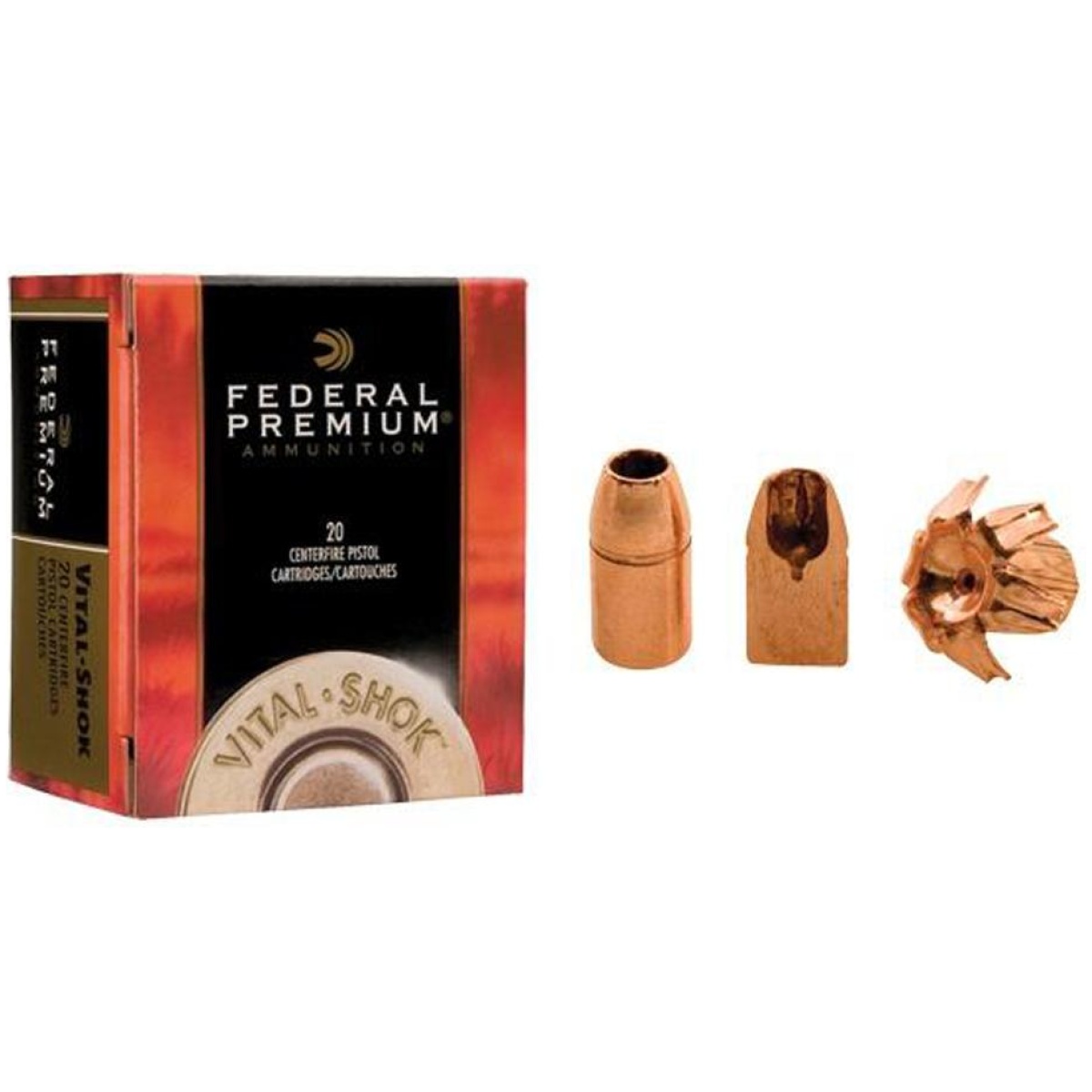 Fap44xb1_1. Jpg - federal premium vital-shok handgun ammunition. 44 mag 225 gr bxp 1280 fps 20/box - fap44xb1 1