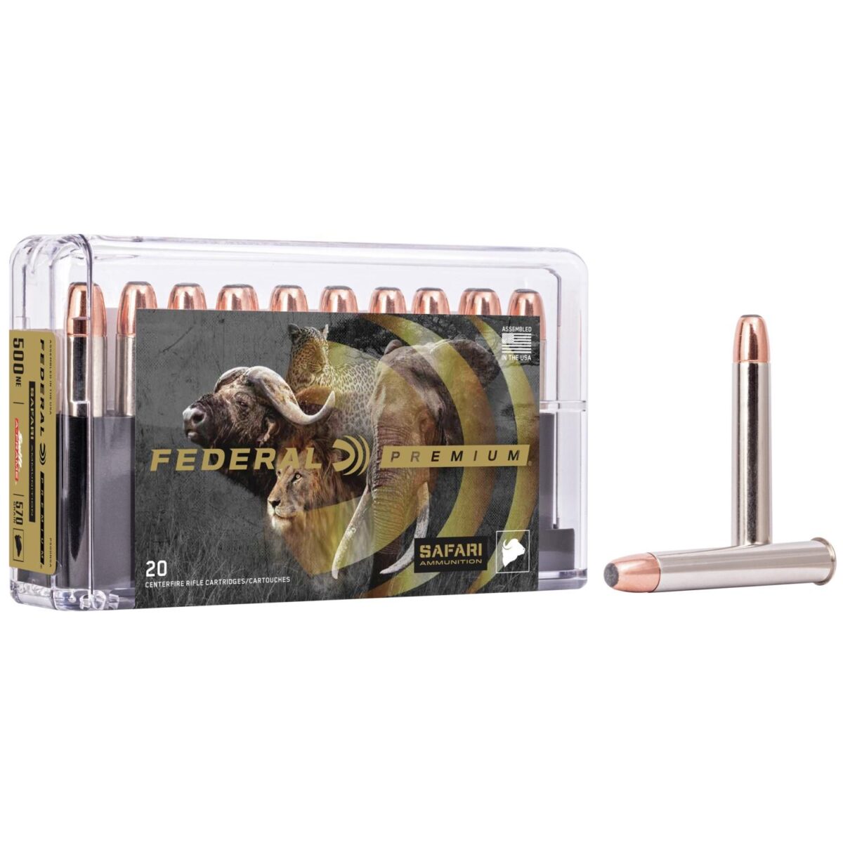 Fap500nsa_1. Jpg - federal premium cape-shok rifle ammunition. 500 nitro 570 gr saf 2100 fps - 20/box - fap500nsa 1