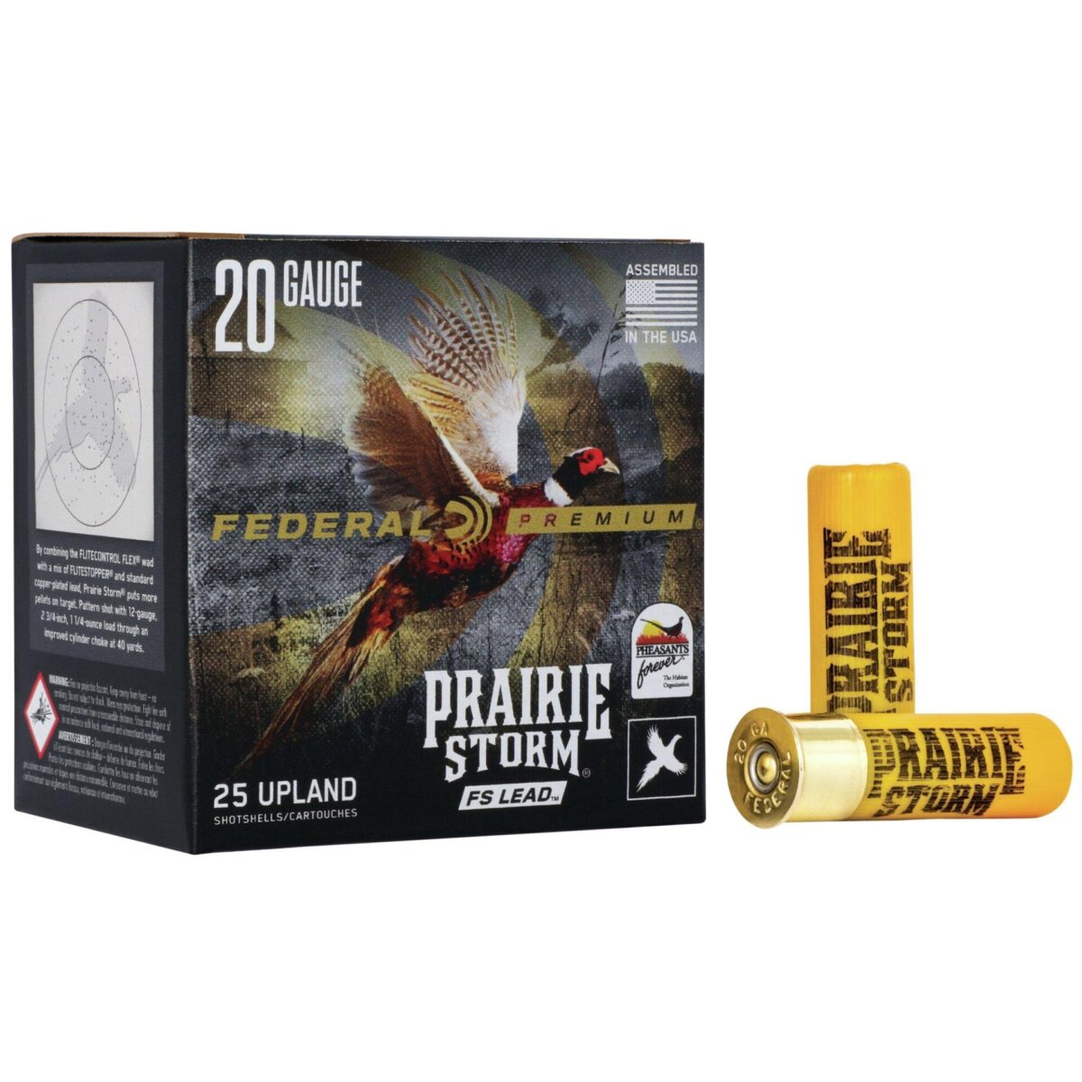 Fapfx204fs6. Jpg - federal premium prairie storm 20ga 2-3/4" max 1oz 6 shot fs lead ammo 25rd - fapfx204fs6