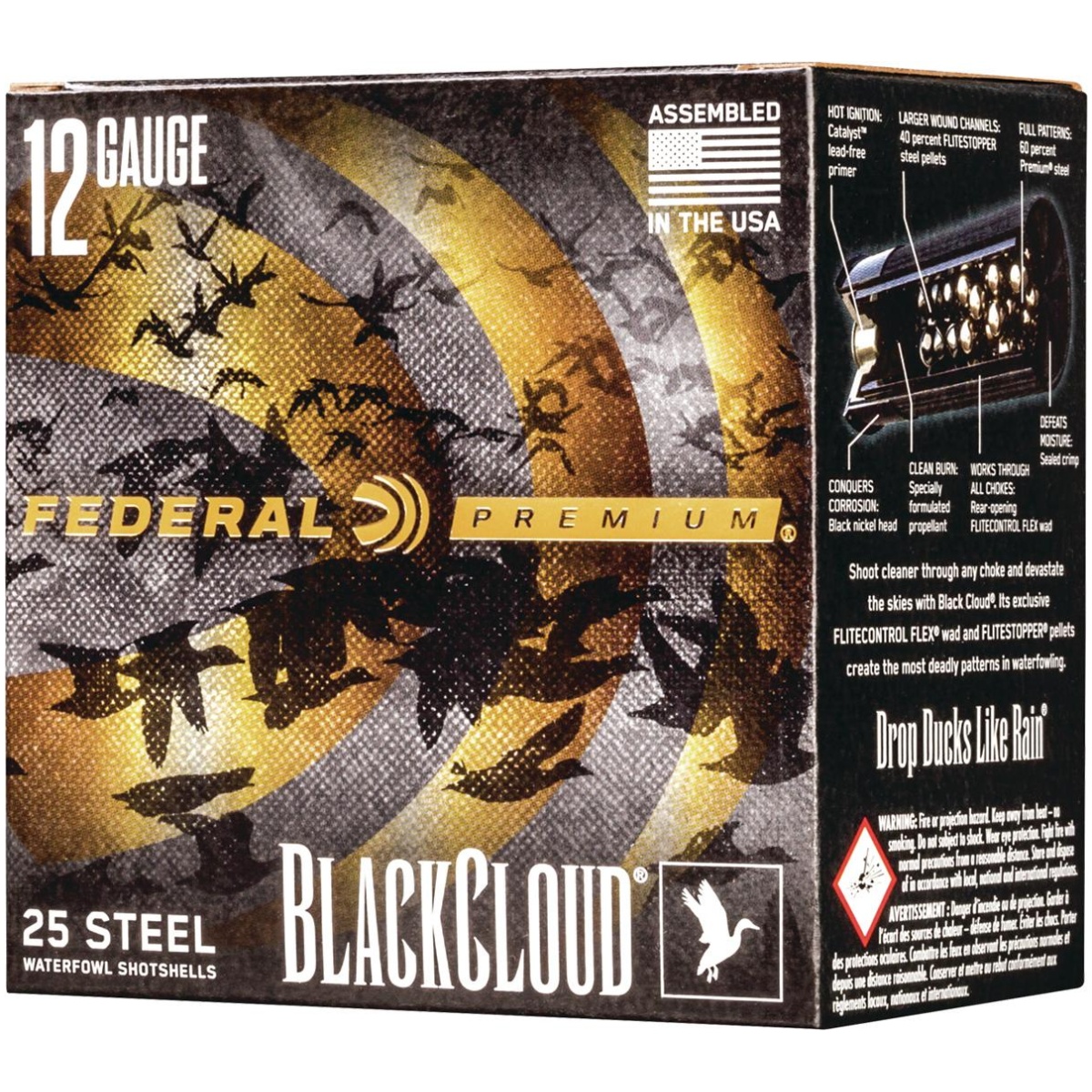 Fapwbx1421. Jpg - federal black cloud fs steel shotshells 12ga 3" 1-1/4oz 1450 fps #1 25/ct - fapwbx1421