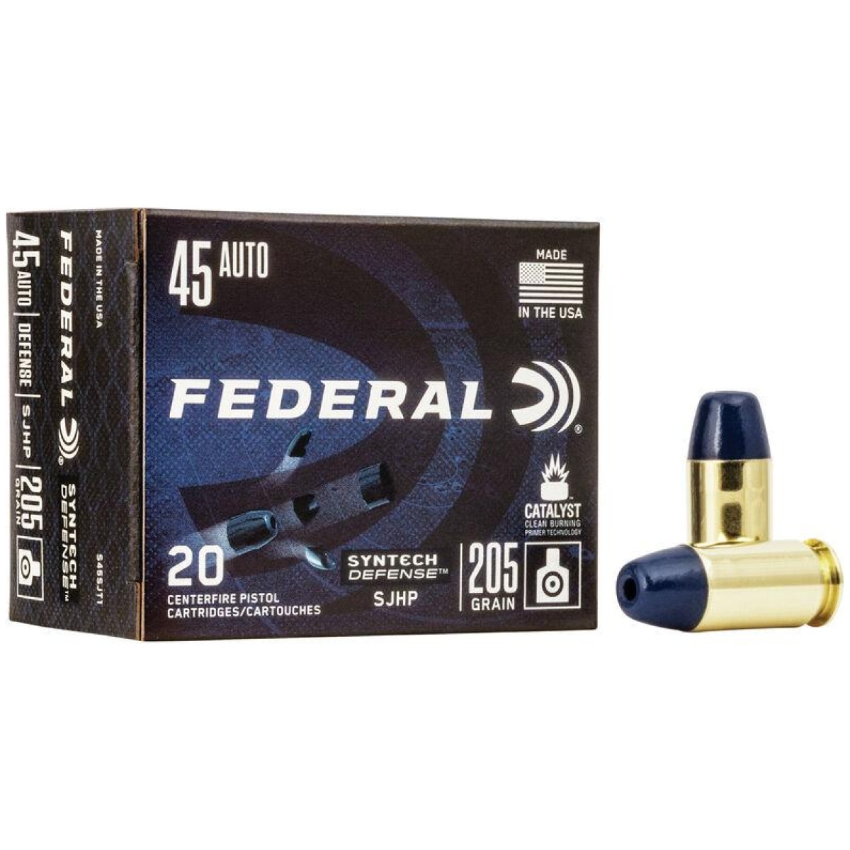 Fas45sjt2. Jpg - federal syntech defense handgun ammunition. 45 acp 205gr sjhp 970 fps 50/ct - fas45sjt2