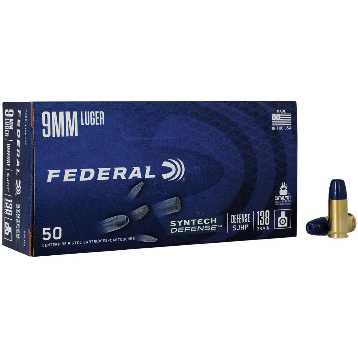 Fas9sjt2_1. Jpg - federal syntech defense handgun ammunition 9mm luger 138 gr. Sjhp 1050 fps 50/ct - fas9sjt2 1