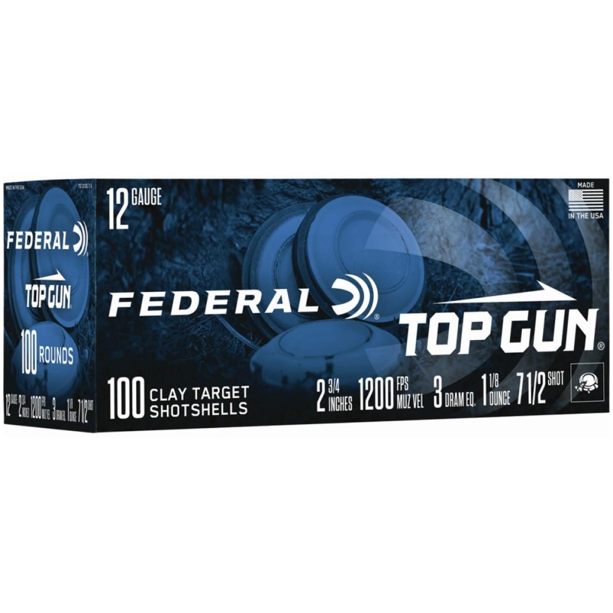 Fatg1210075_1. Jpg - federal top gun shotshells 12ga 2-3/4" 1-1/8oz 1180 fps #7. 5 100/ct - fatg1210075 1