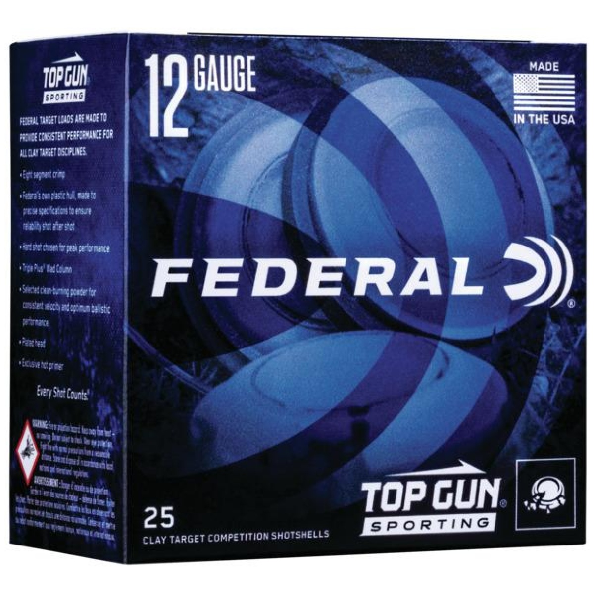 Fatgsf1288. Jpg - federal top gun sporting shotshells 12ga 2-3/4" 1 oz 1330 fps #8 25/ct - fatgsf1288