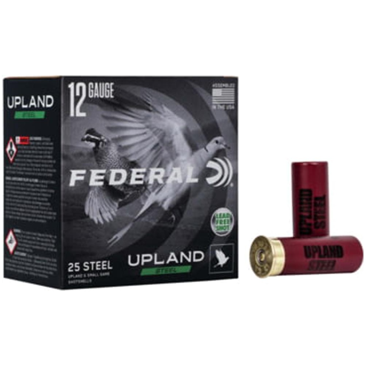 Faush122w75. Jpg - federal upland steel 12ga 2 3/4in 1 oz 1330 fps 7. 5 paper wad ammo 25rd - faush122w75