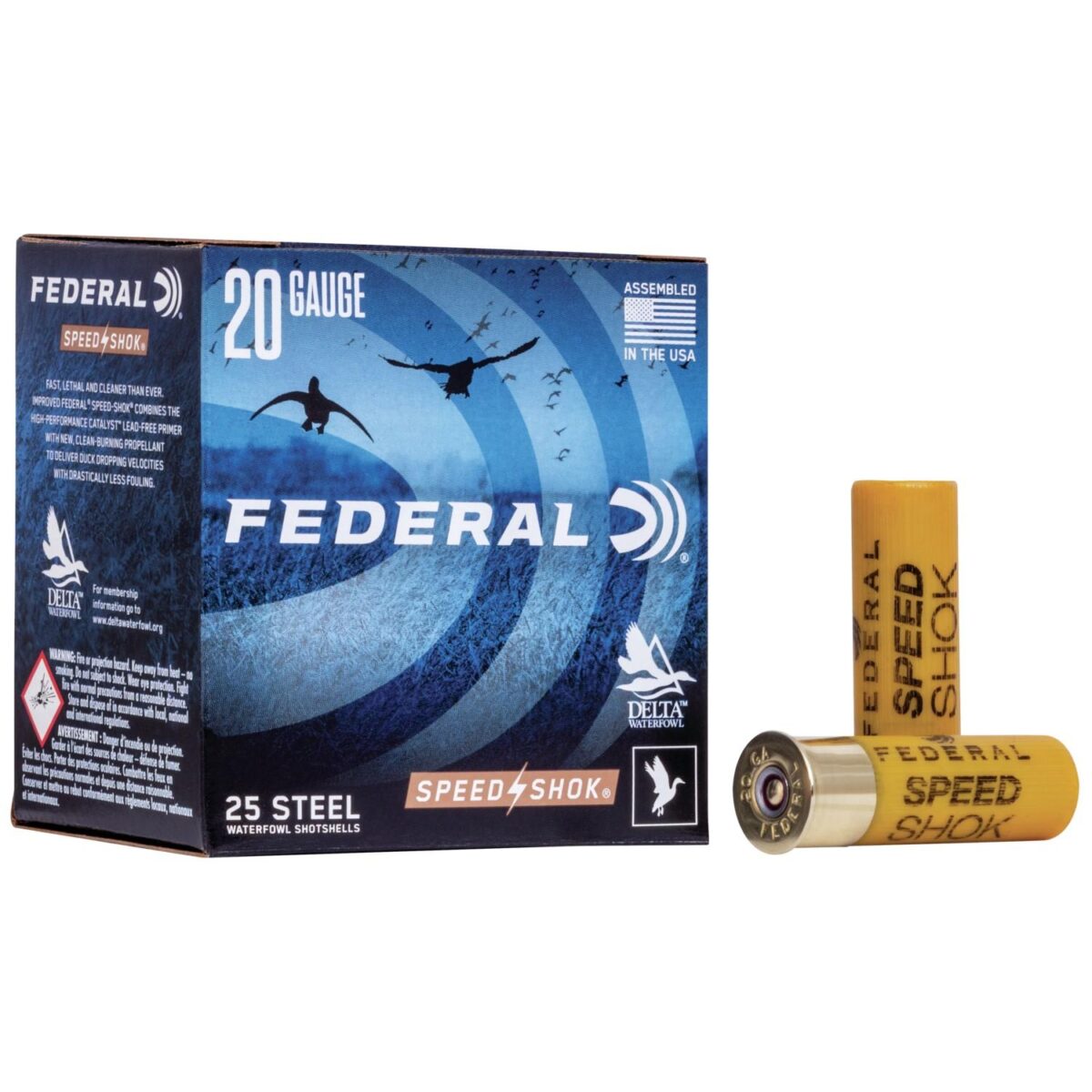 Fawf2086_1. Jpg - federal speed-shok waterfowl steel - 20ga 2-3/4" 3/4oz #6-shot 25/box - fawf2086 1