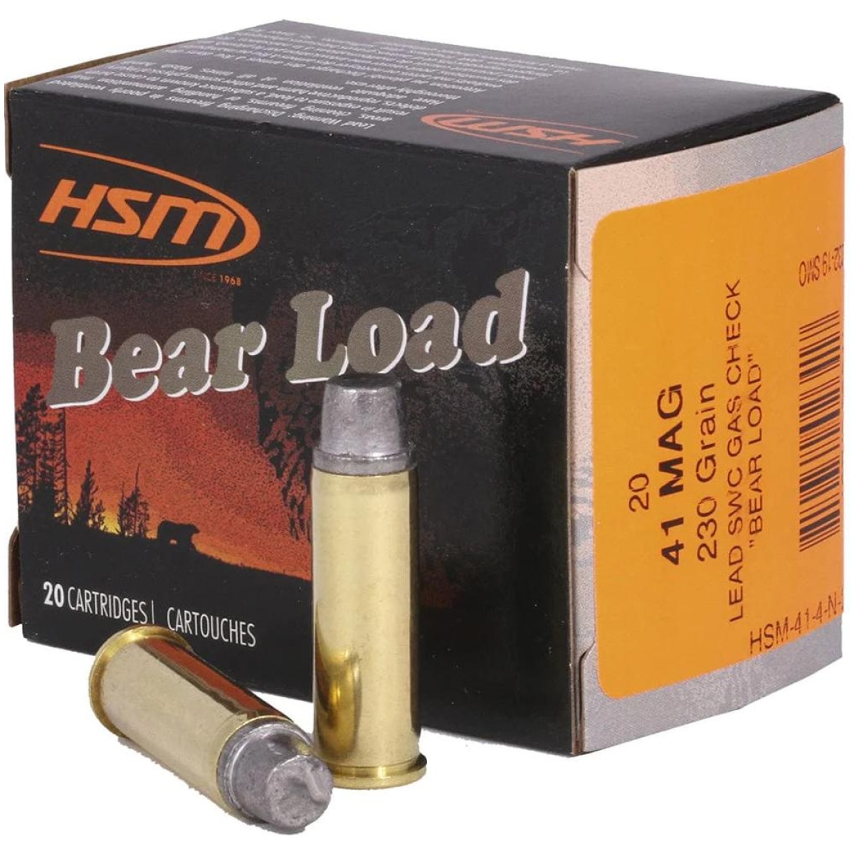 Hehsm414n20. Jpg - hsm bear load hard cast handgun ammunition. 41 rem mag 230gr swc gas check 1233 fps 20/ct - hehsm414n20