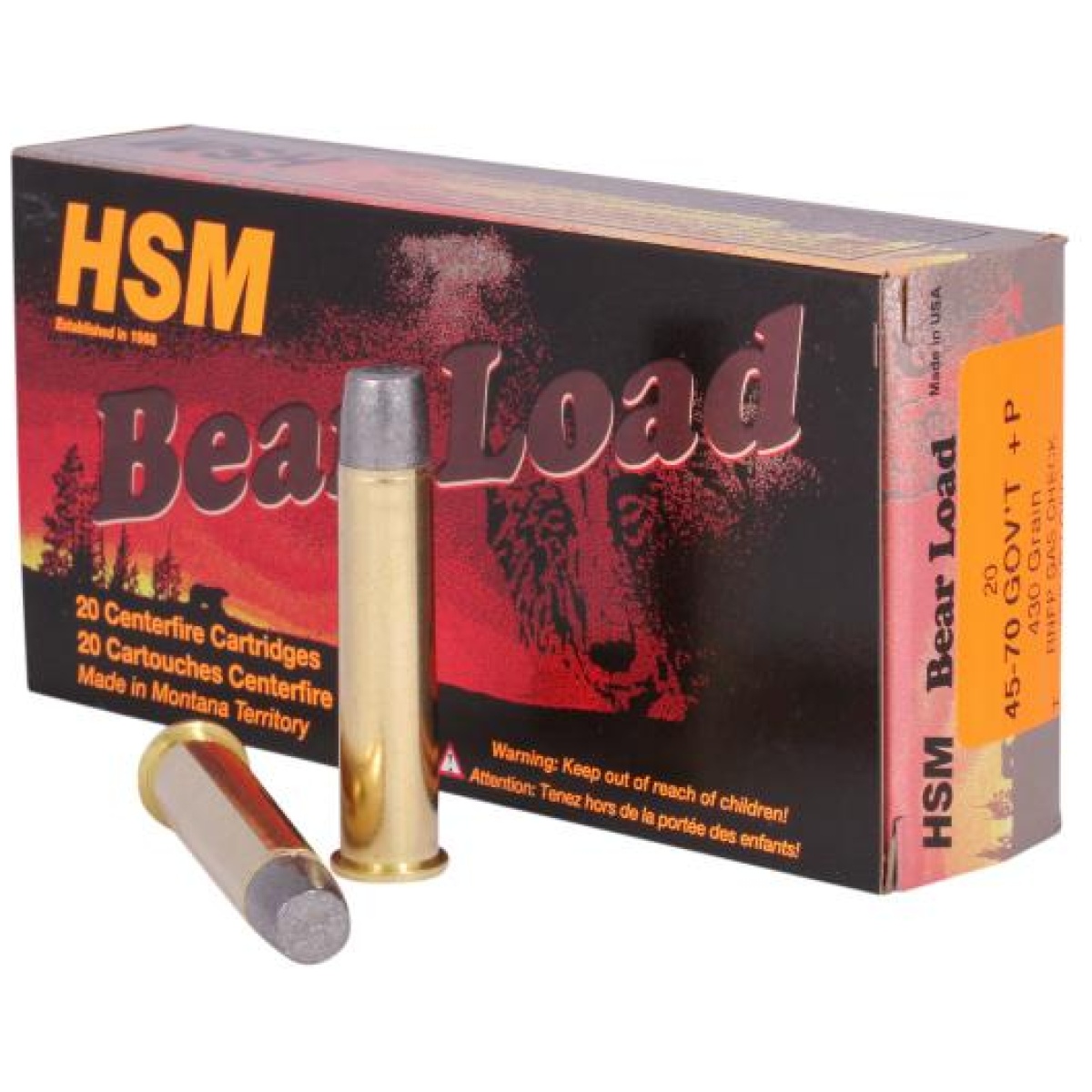 Hehsm457012n. Jpg - hsm bear load hard cast handgun ammunition 45-70 govt 430gr rnfp gas check 1801 fps 20/ct - hehsm457012n