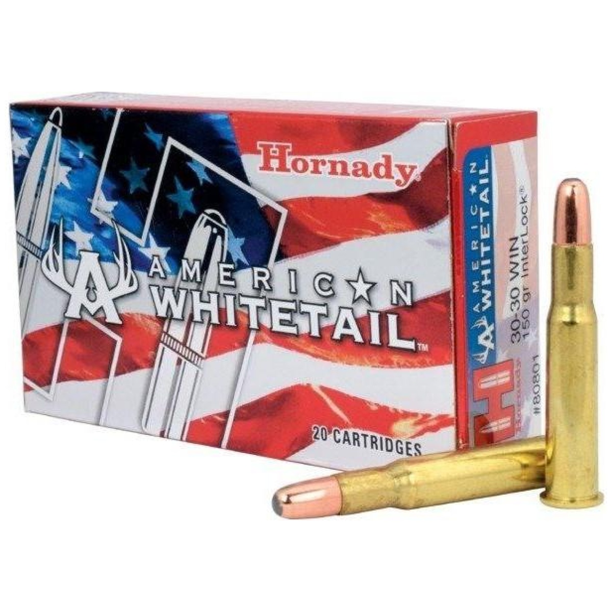 Ho80801_1. Jpg - hornady american whitetail rifle ammunition. 30-30 win 150 gr sp 2390 fps - 20/ct - ho80801 1