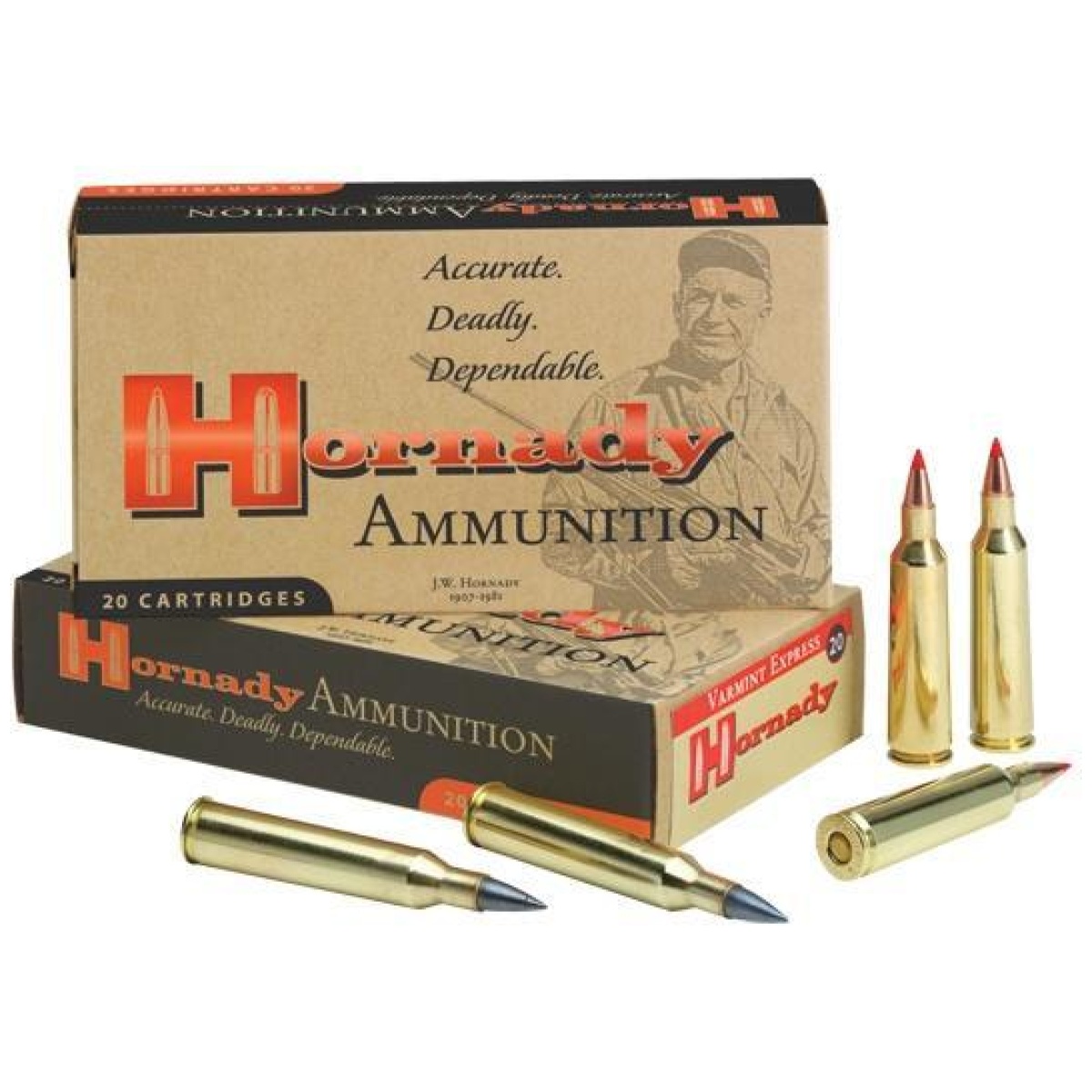 Ho83204. Jpg - hornady varmint express rifle ammunition. 204 ruger 32 gr v-max 4225 fps - 20/box - ho83204